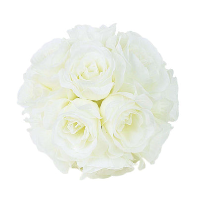 Elevate Your Decor with Cream Silk Rose Kissing Balls Elevate Your Decor with Cream Silk Rose Kissing Balls