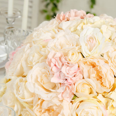 Décor Ideas with Cream Rose Flower Balls Décor Ideas with Cream Rose Flower Balls