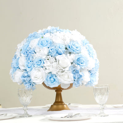 Light Blue Silk Rose Flower Ball Centerpiece Light Blue Silk Rose Flower Ball Centerpiece