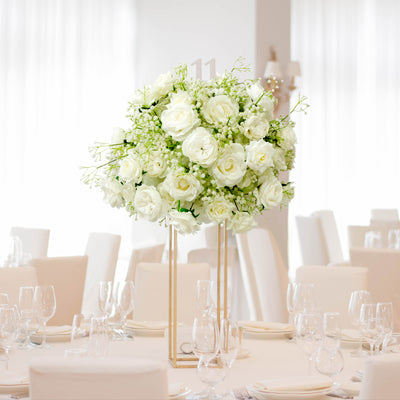 White Silk Rose Flower Ball Bouquet White Silk Rose Flower Ball Bouquet