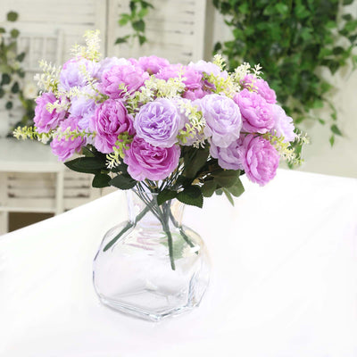 Artificial Peony Flower Bouquet – 14" Lavender Lilac Silk Floral Arrangement Artificial Peony Flower Bouquet – 14" Lavender Lilac Silk Floral Arrangement