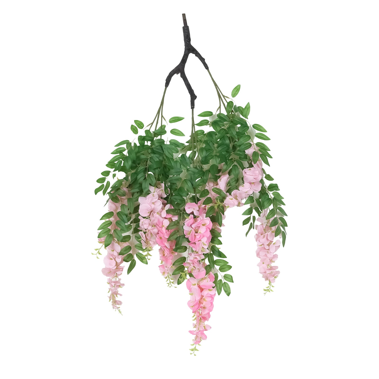 hanging wisteria plant Silk Wisteria Garland Chandelier Pink & Rose 55"