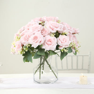 Light Blush Real Touch Artificial Rose Bouquet Light Blush Real Touch Artificial Rose Bouquet