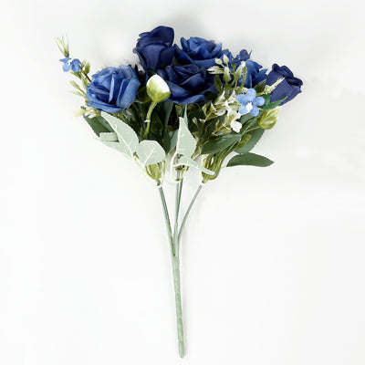 Elegant Navy Blue Silk Rose Bouquet Elegant Navy Blue Silk Rose Bouquet