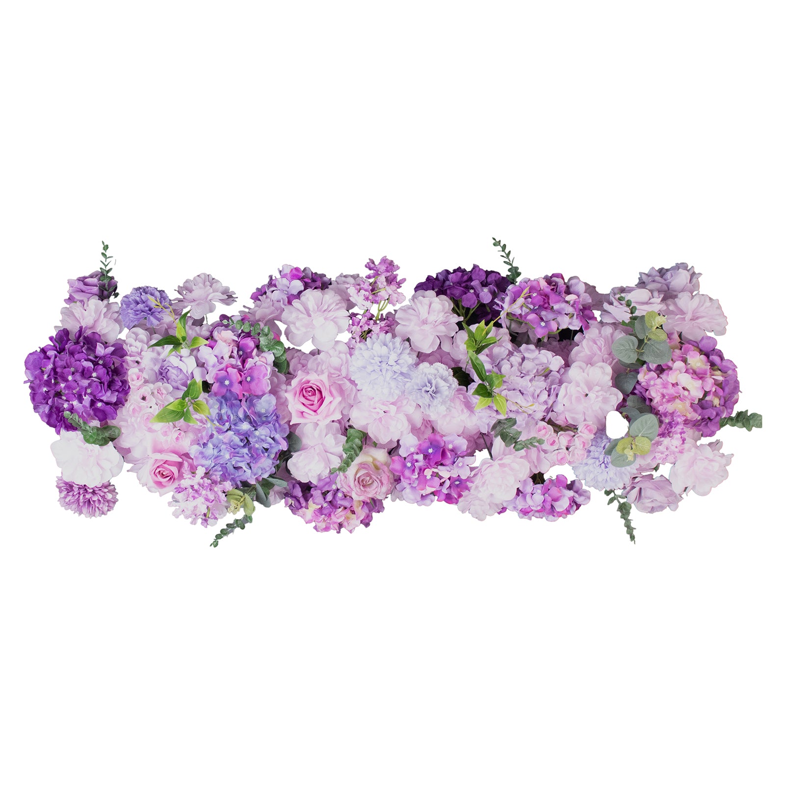 lavender flower table runner Pre-Arranged Silk Flower Table Runner 40"x16" Mixed Lavender Lilac – Roses, Hydrangeas, Chrysanthemums & Peonies for Wedding Table & Arch Decor