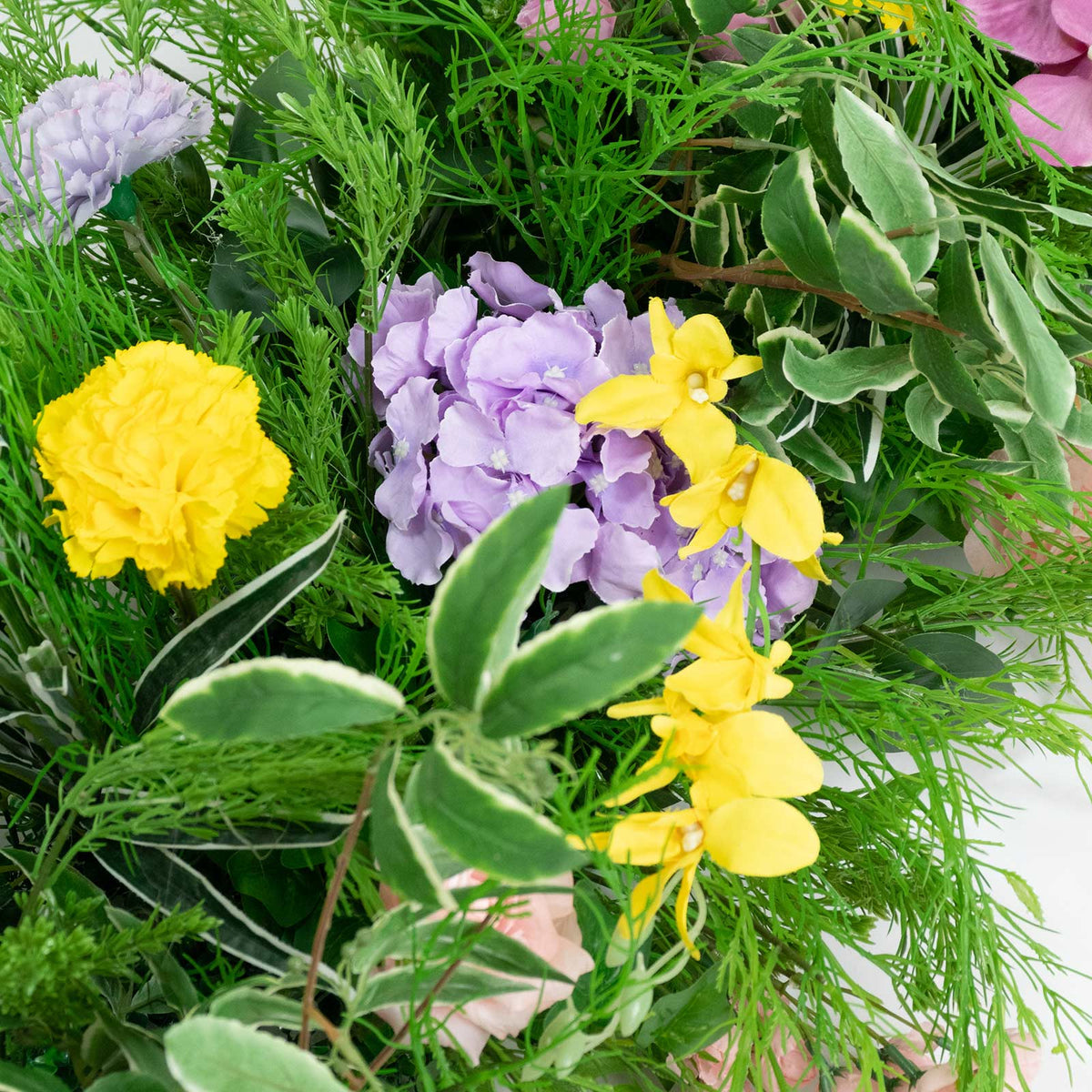 80"x18" Pre-Arranged Silk Flower Runner – Artificial Roses, Hydrangeas & Orchids with Lush Greenery