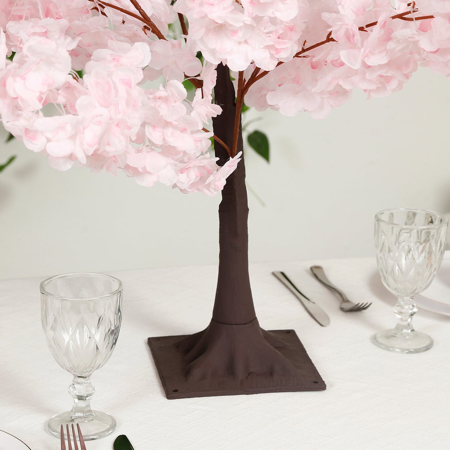 Silk Cherry Blossom Tree Centerpiece 3ft Blush – Lifelike Artificial Sakura Wishing Tree with Metal Base