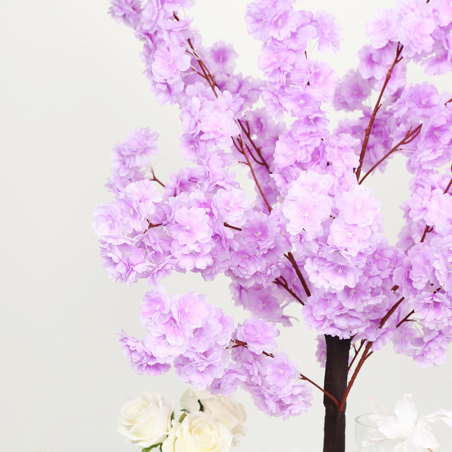 Silk Cherry Blossom Tree Centerpiece 3ft Lavender Lilac – Lifelike Artificial Sakura Wishing Tree wi