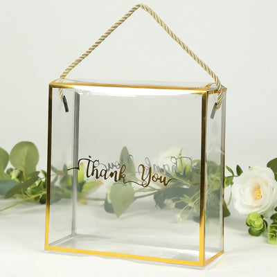 Stunning Clear Favor Boxes with Gold Trim Stunning Clear Favor Boxes with Gold Trim