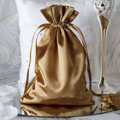 Antique Gold Satin Drawstring Favor Bags Antique Gold Satin Drawstring Favor Bags