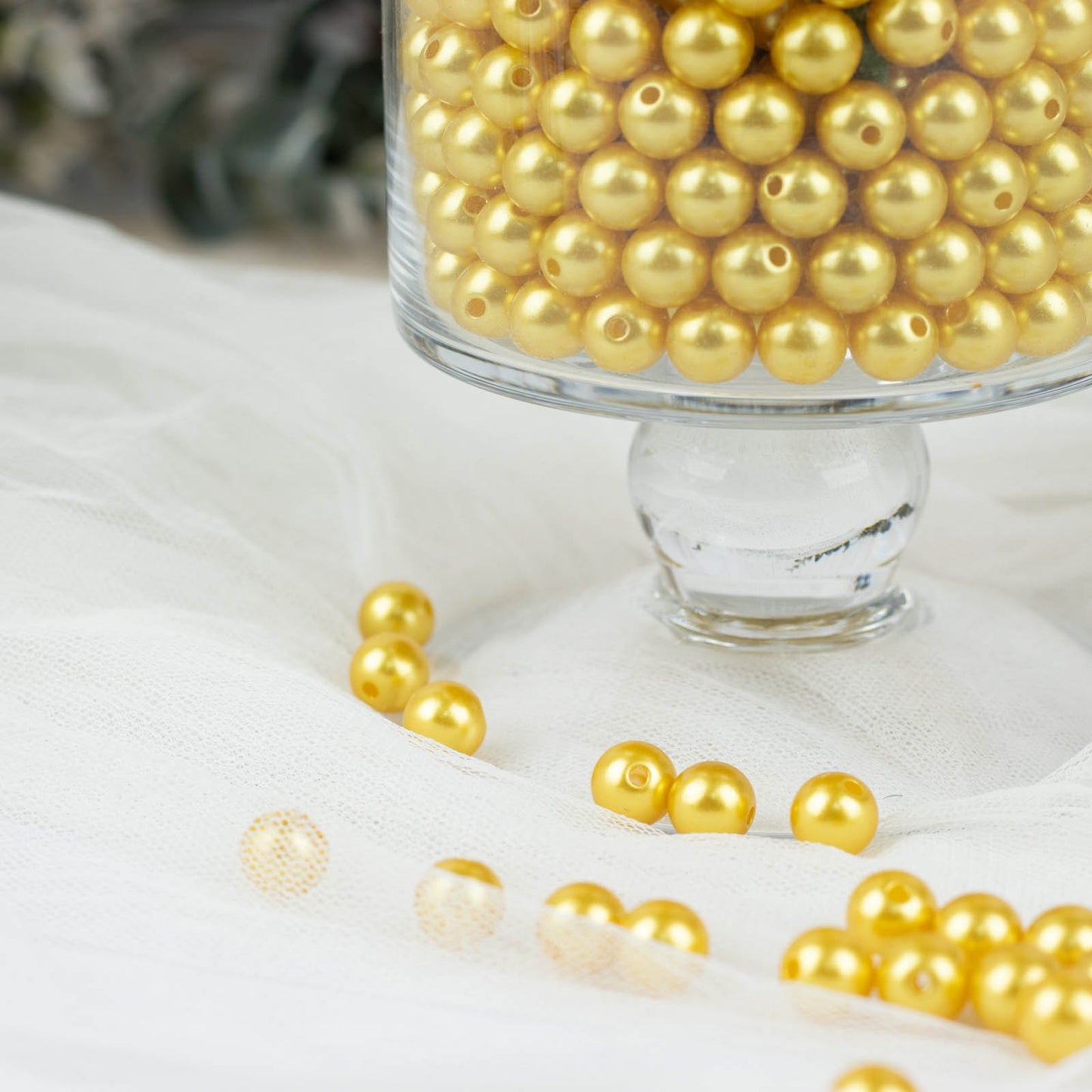 1000 Pack | 10mm Metallic Gold Faux Craft Pearl Beads & Vase Filler'