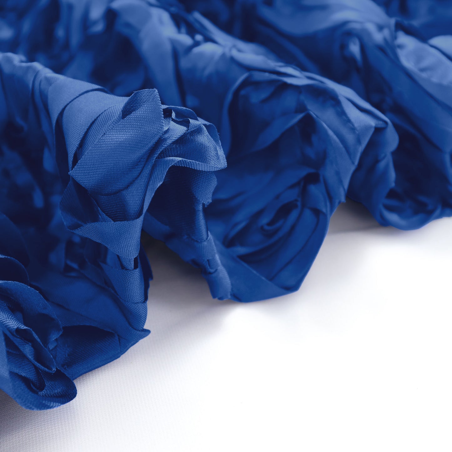 8ftx8ft royal blue satin rosette event curtain drapes backdrop panel
