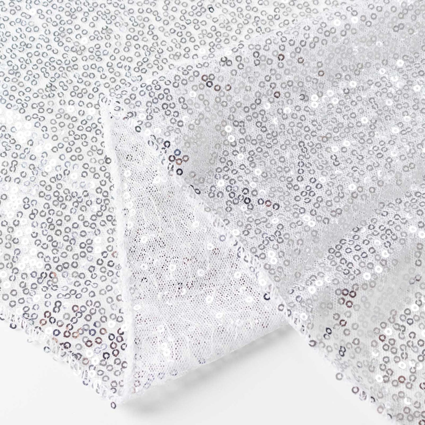 2 Pack Silver Sequin Event Curtain Drapes with Rod Pockets, Seamless Backdrop Event Panels - 8ftx2ft