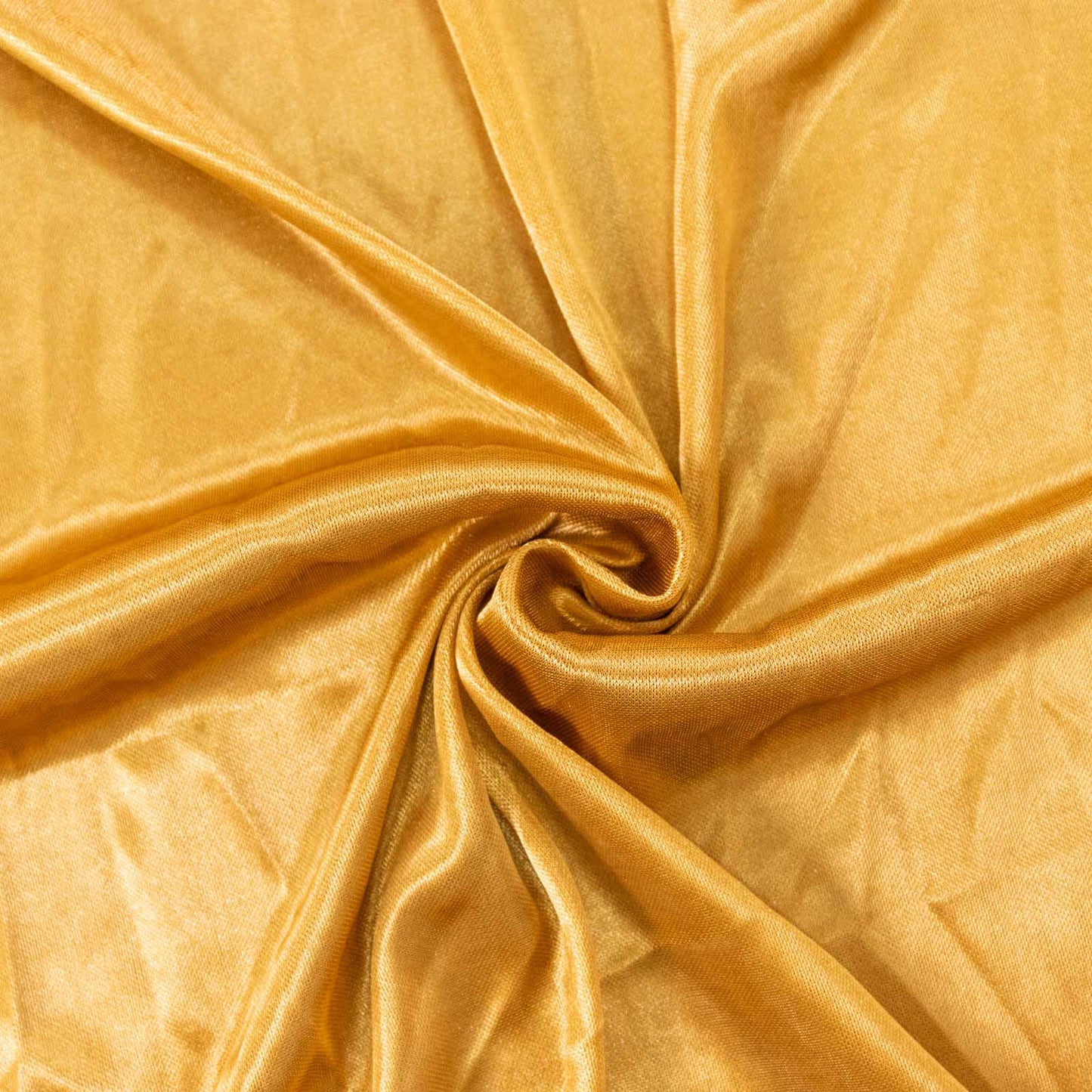 Gold satin drape fabric, perfect for event backdrops and decorations.