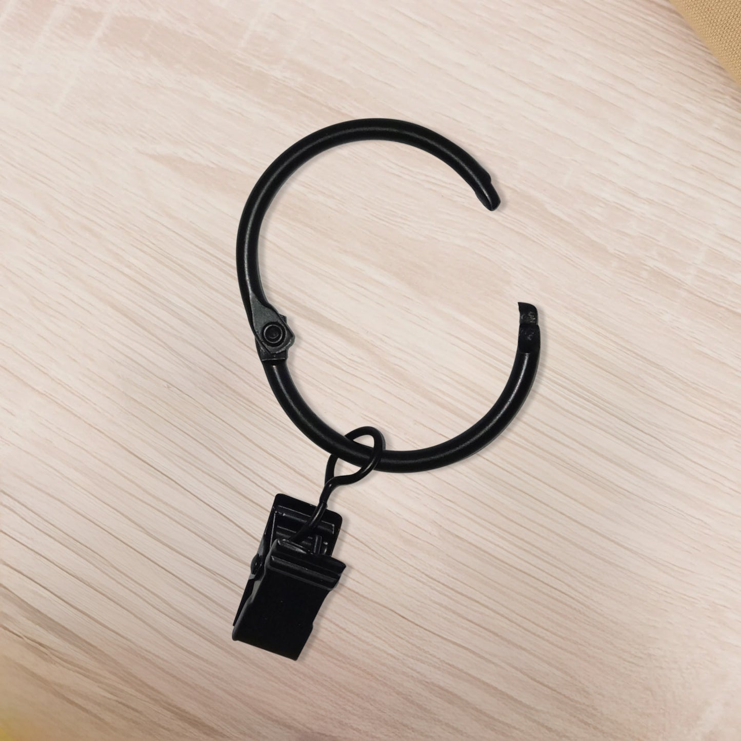 50 Pack Black Metal Openable Curtain Clip Rings, Heavy Duty Rustproof Drapery Backdrop Clip Hangers - 1.5"