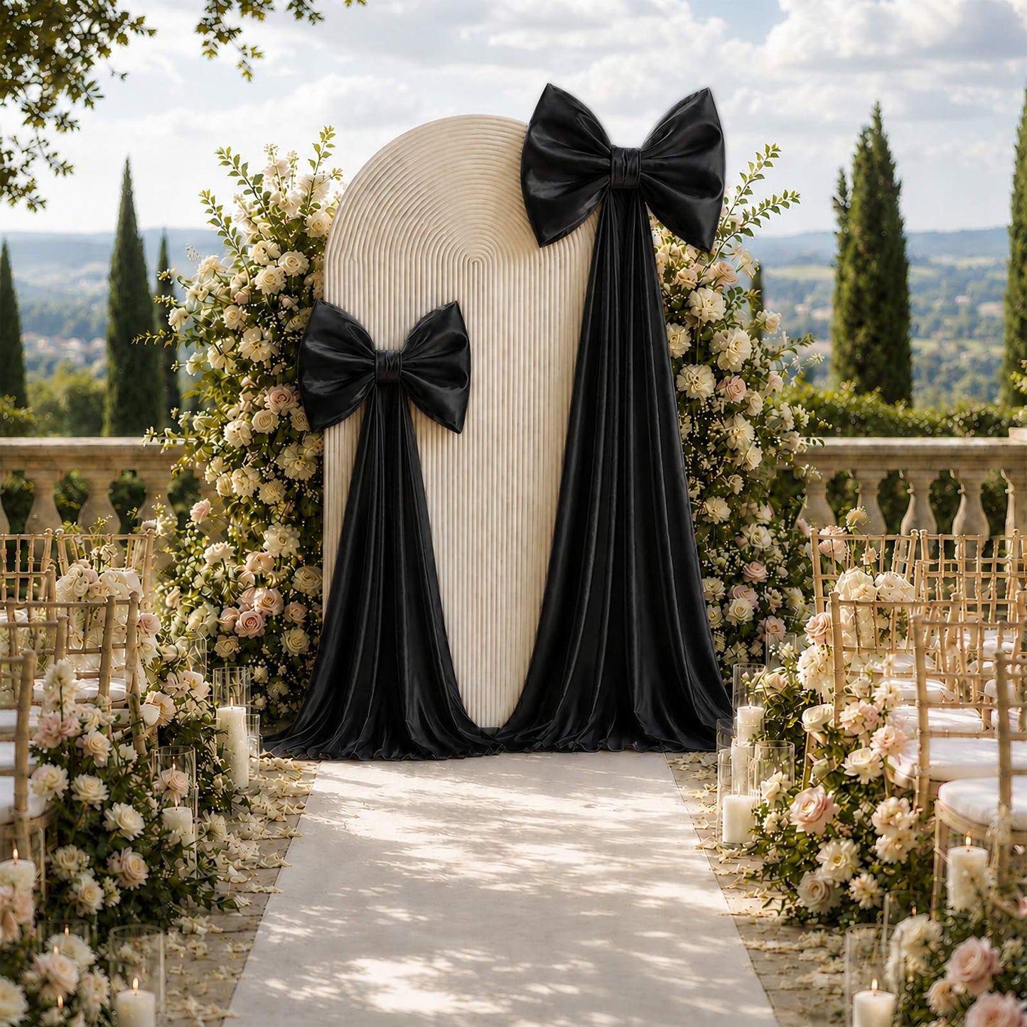 7ft Giant Black Bow Tie Décor for Backdrops – Wedding & Event Photo Booth Decoration