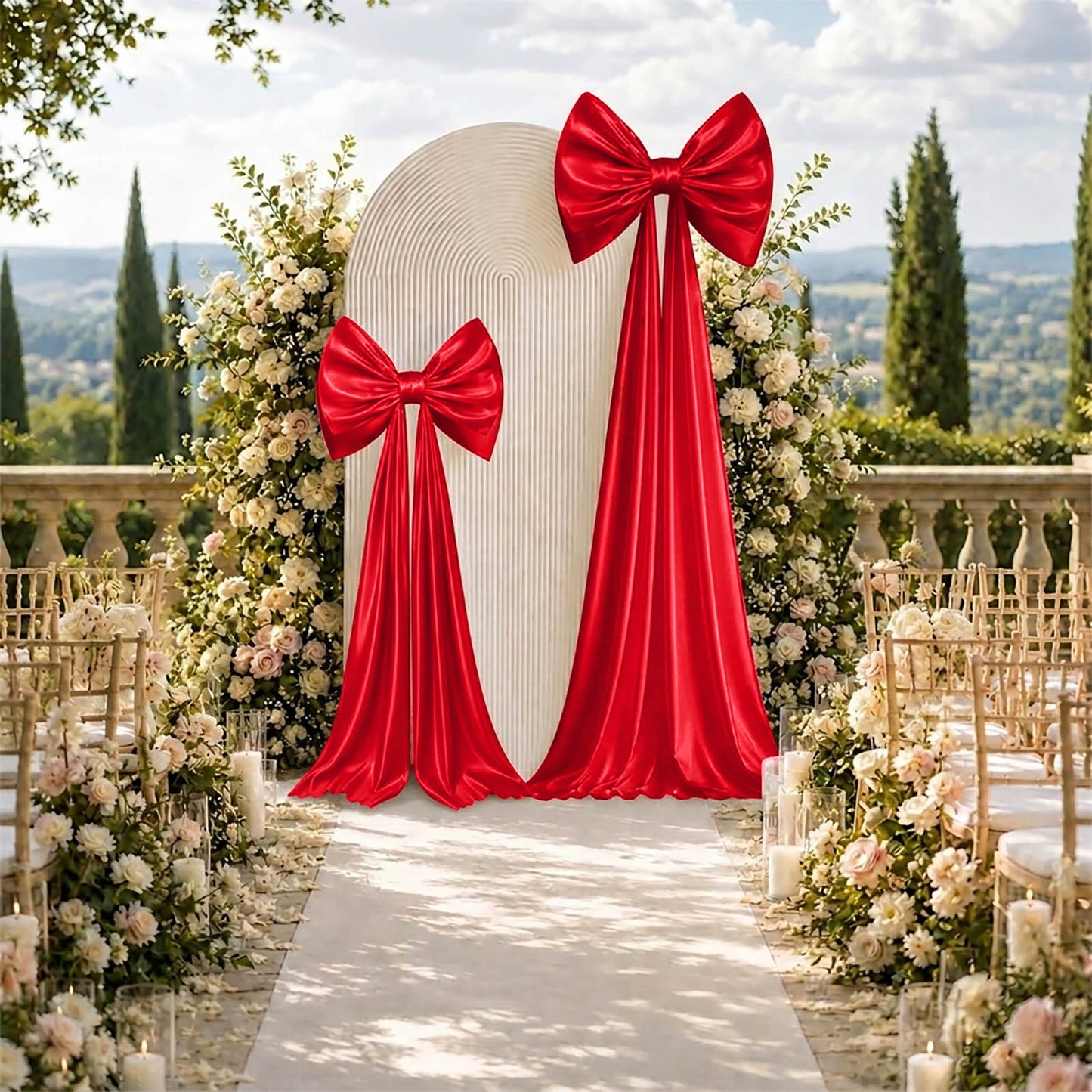 7ft Giant Red Bow Tie Décor for Backdrops – Wedding & Event Photo Booth Decoration