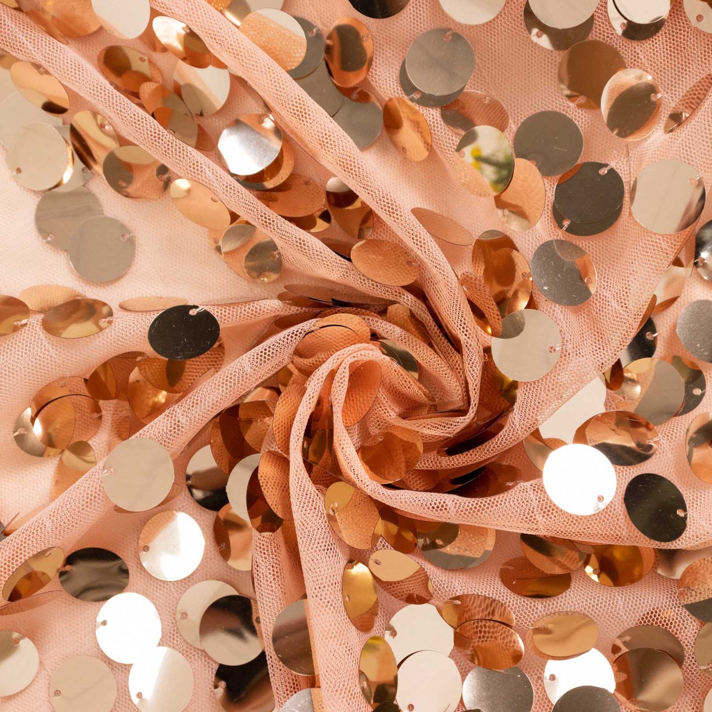 Sparkly rose gold sequin wedding arch cover for backdrop stand. #whtbkgd