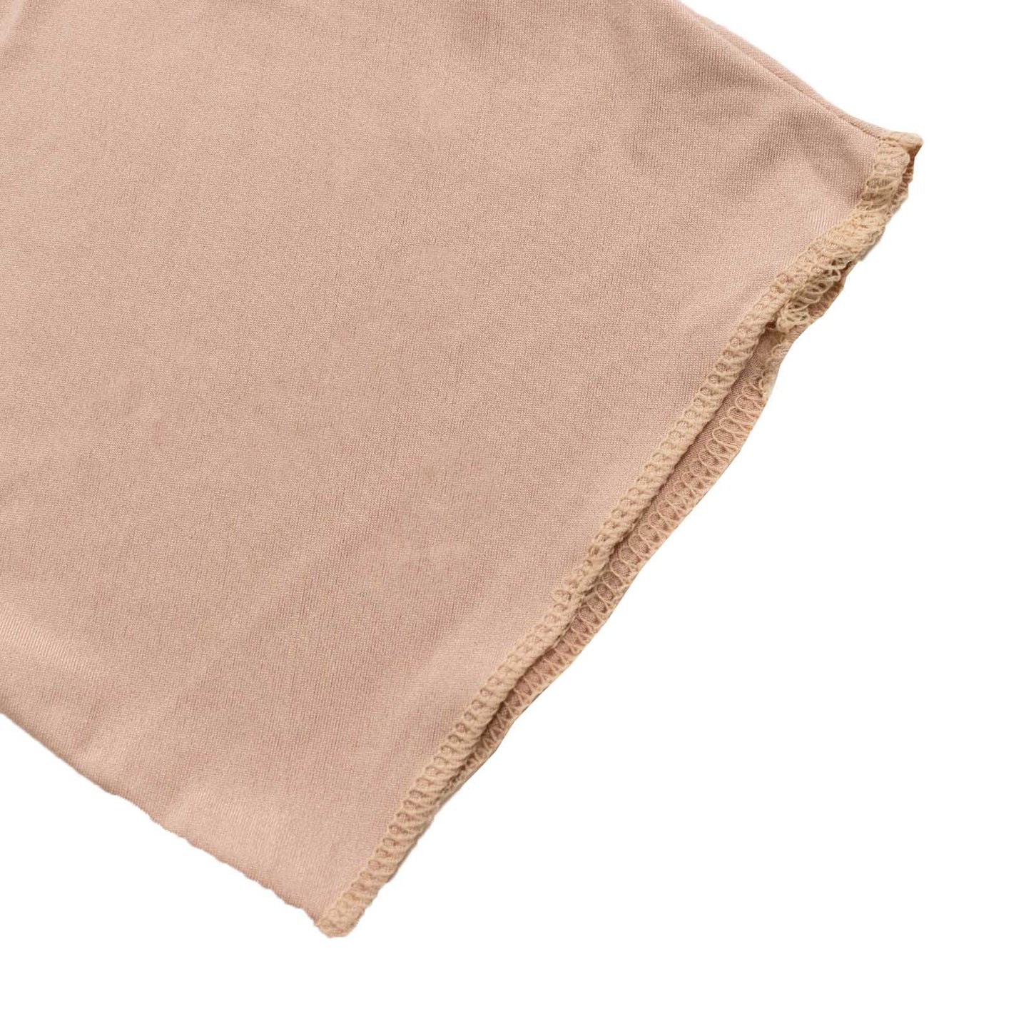 Nude spandex crescent moon wedding arch cover for custom fitted backdrop.