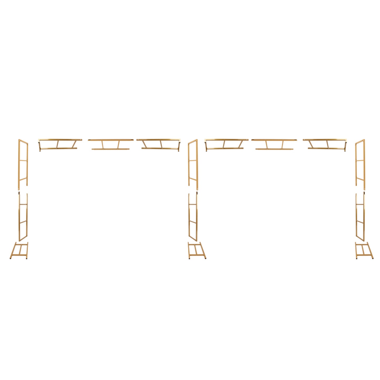 6ftx16ft Gold Rectangular Arbor - Freestanding 6' High Over the Table Stand, Backdrop Stand with Double Frame for Floral Balloon Décor