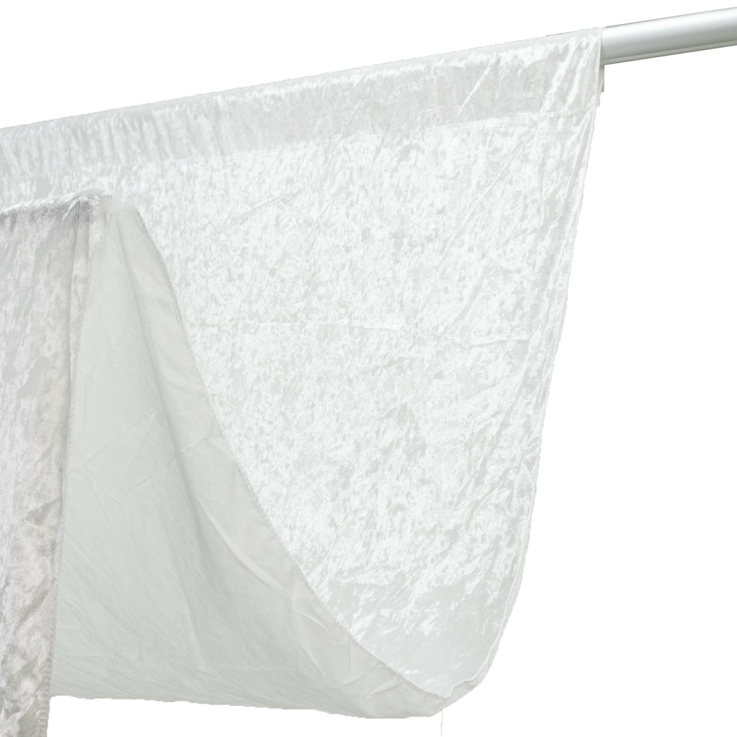 White Crushed Velvet Backdrop Curtain – 5ft x 10ft Event Drape with Rod Pocket, Privacy Panel for Photo Booths & Events