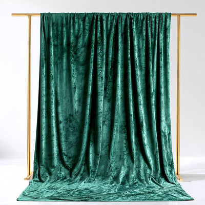 Crushed Hunter Emerald Green Velvet Backdrop Curtain 5ft x 14ft Crushed Hunter Emerald Green Velvet Backdrop Curtain 5ft x 14ft