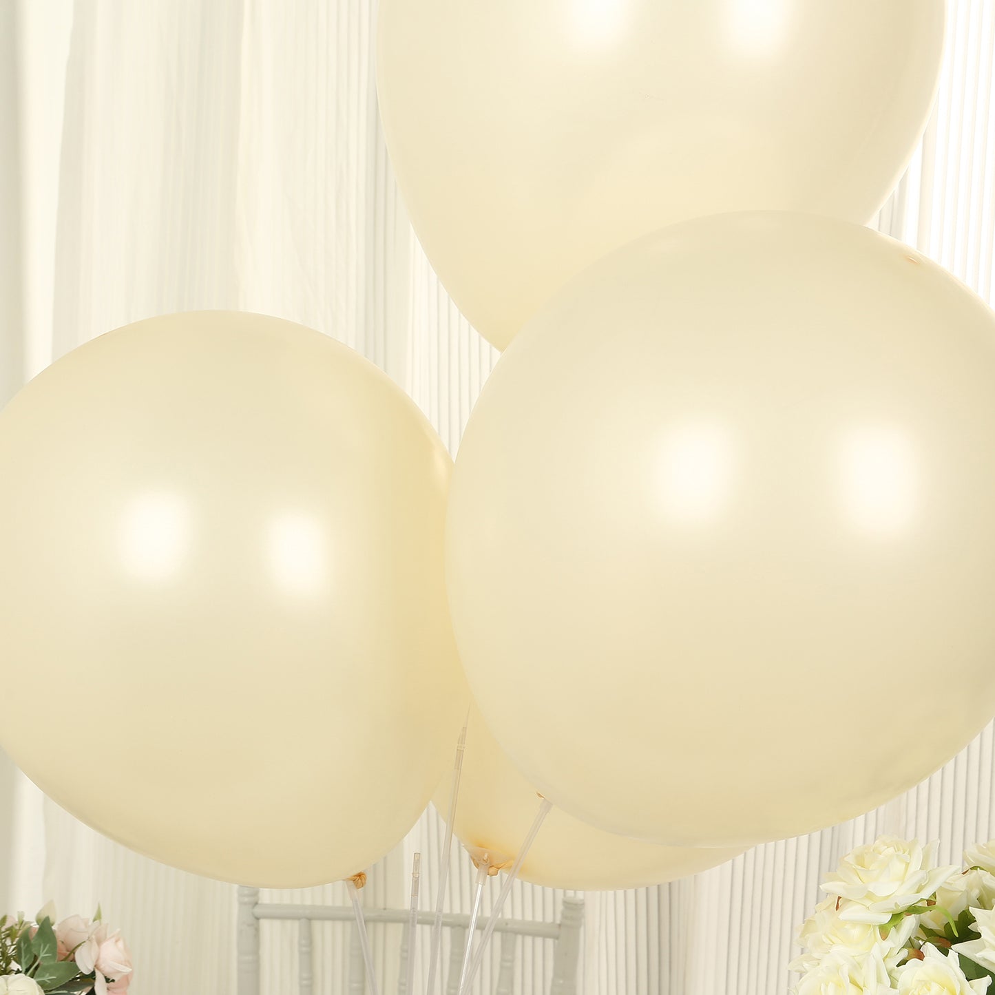 Matte pastel cream biodegradable balloons for eco-friendly parties.