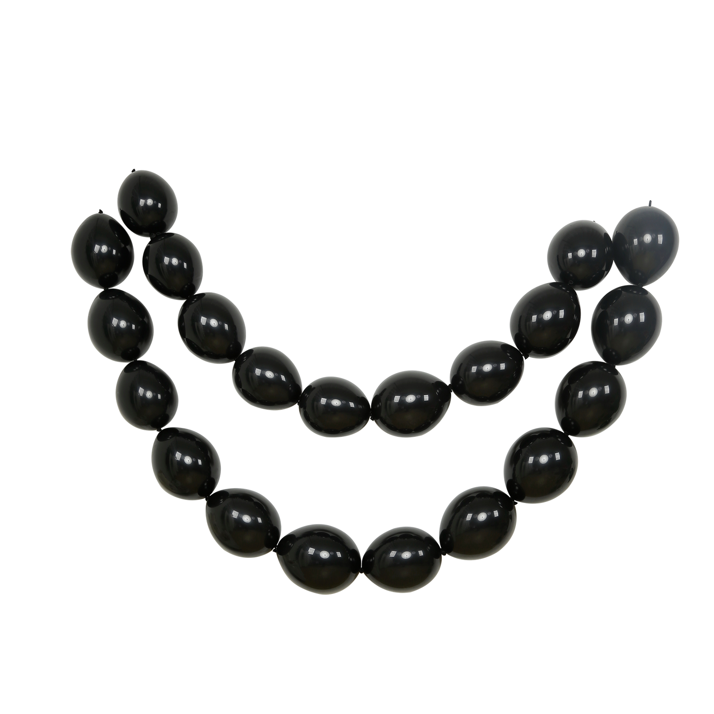 Matte pastel black biodegradable linking balloons for decor.