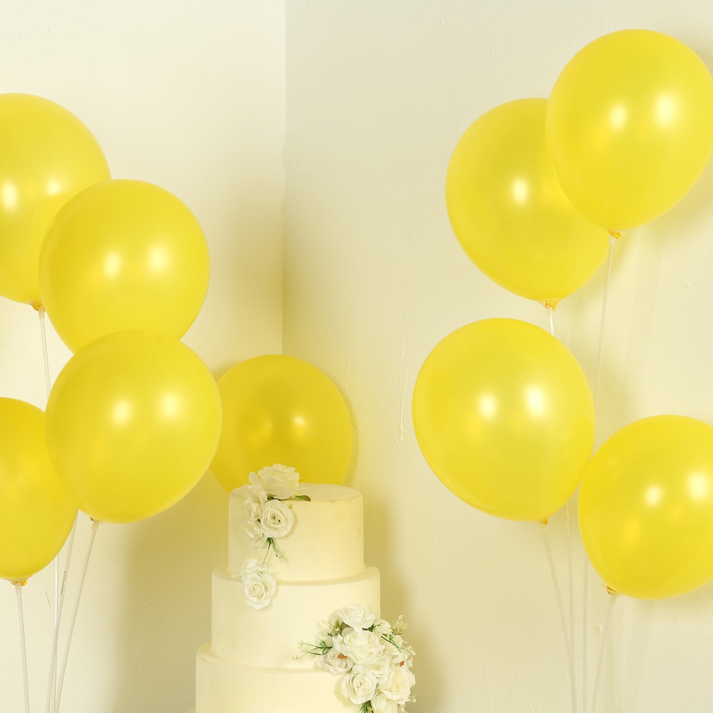 Yellow biodegradable balloons for eco-friendly celebrations.
