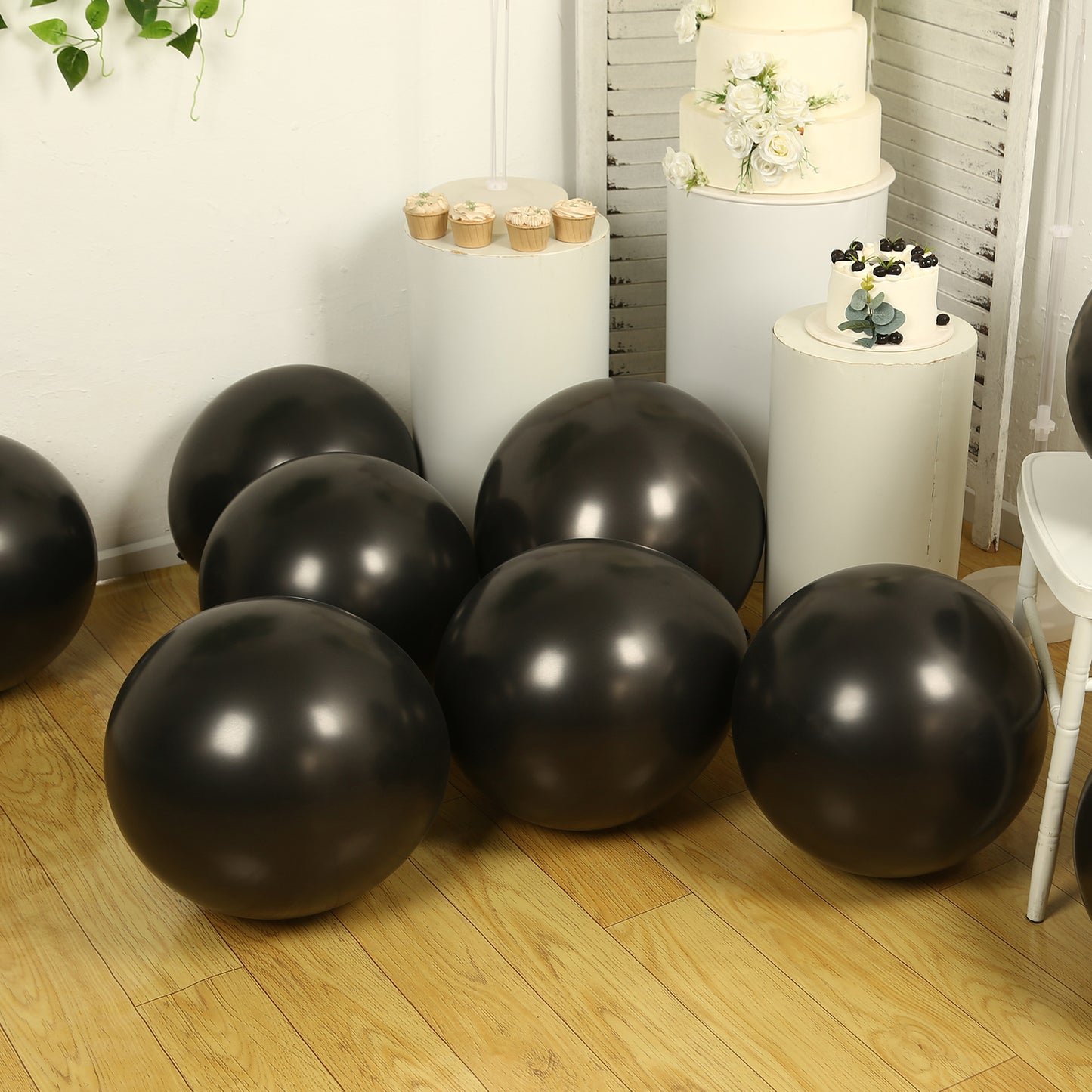 10 Pack Black Biodegradable Balloons, Eco-friendly Thickened Extra Strong Latex Helium Party Balloons - 18"