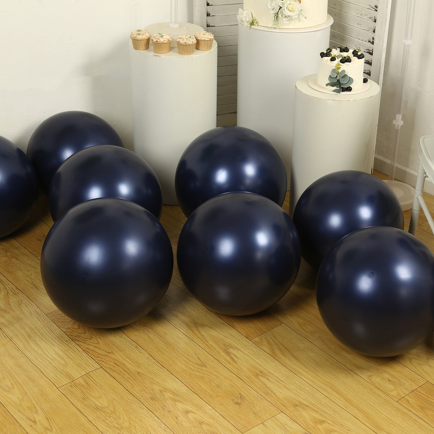 10 Pack Navy Blue Biodegradable Balloons, Eco-friendly Thickened Extra Strong Latex Helium Party Balloons - 18"