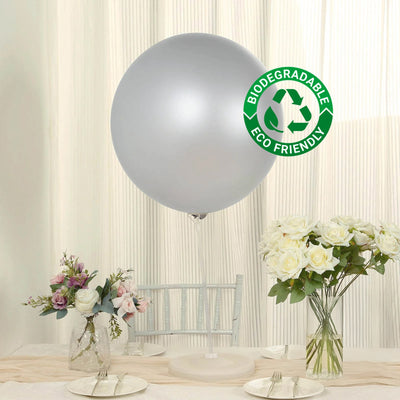 Large Pearl Silver Biodegradable Balloons Large Pearl Silver Biodegradable Balloons