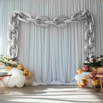 Silver Chain Foil Balloons for Party Decorations Silver Chain Foil Balloons for Party Decorations