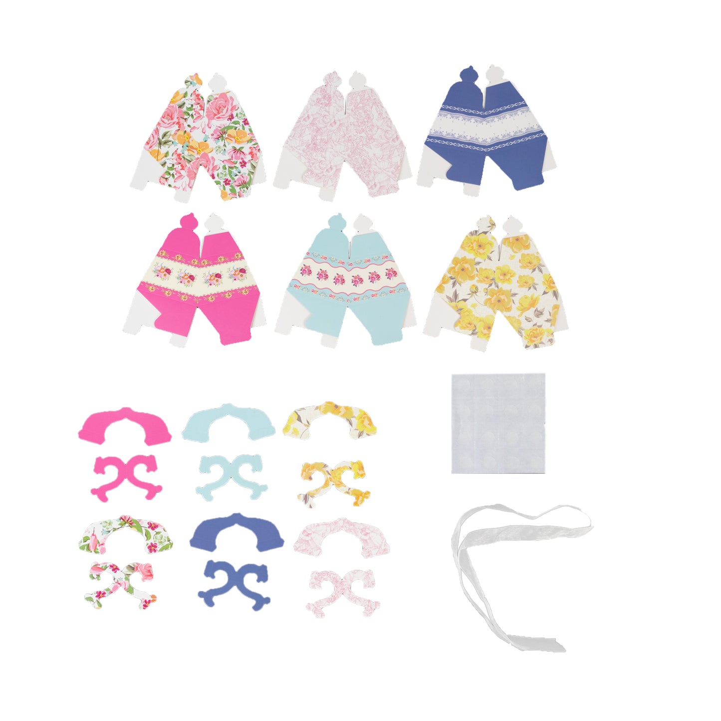 24 Pack Cardboard Favor Boxes in Mixed Vintage Floral Tea Pot Design - Elegant Gift Box for Weddings & Baby Showers - 5"x4"