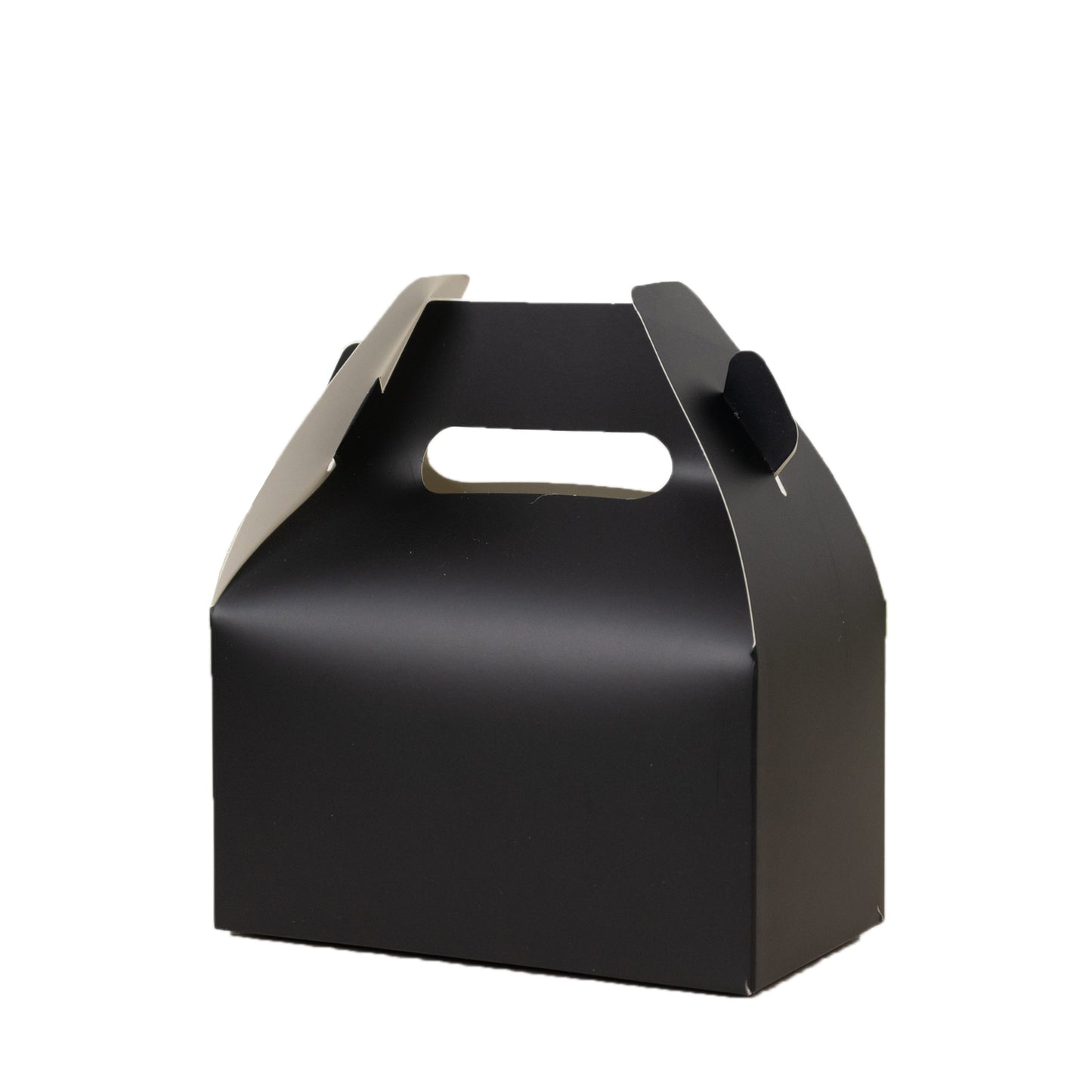 25 Pack Candy Gift Tote Gable Boxes, Matte Black Party Favor Treat Boxes - 6"x3.5"x7"