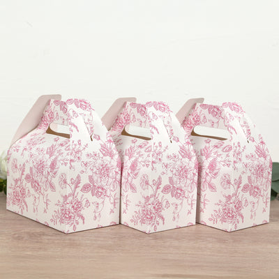 White And Pink French Toile Party Favor Boxes White And Pink French Toile Party Favor Boxes