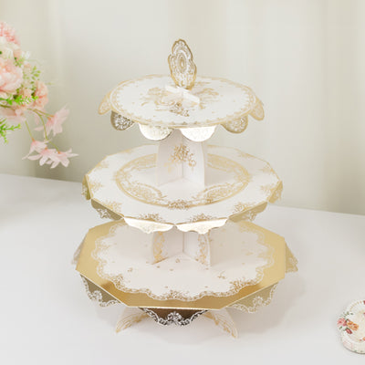 3-Tier Cupcake Stands with Vintage Floral Pattern 3-Tier Cupcake Stands with Vintage Floral Pattern