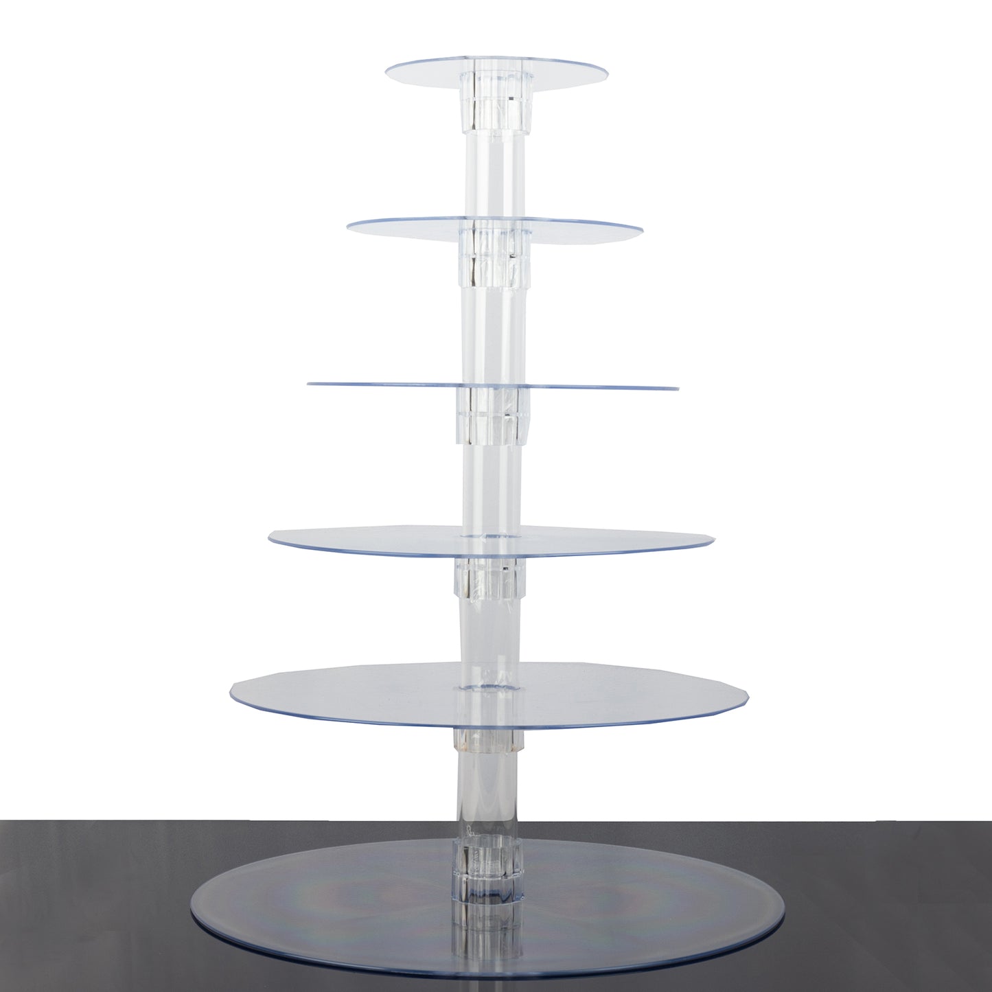 6-Tier Clear Round Acrylic Cupcake Tower Stand, Heavy Duty Cake Stand Dessert Display with Film Sheets - 22" Tall