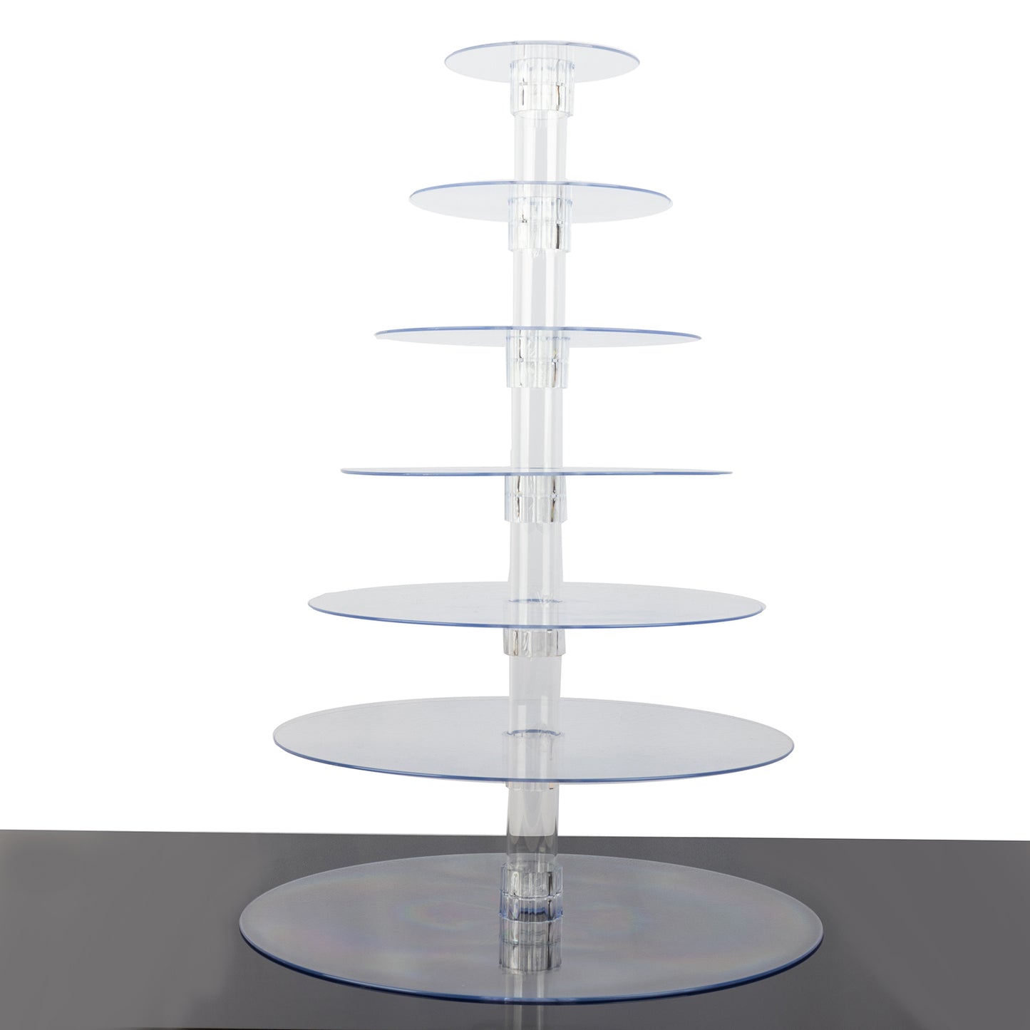 7-Tier Clear Round Acrylic Cupcake Tower Stand, Heavy Duty Cake Stand Dessert Display with Film Sheets - 26" Tall