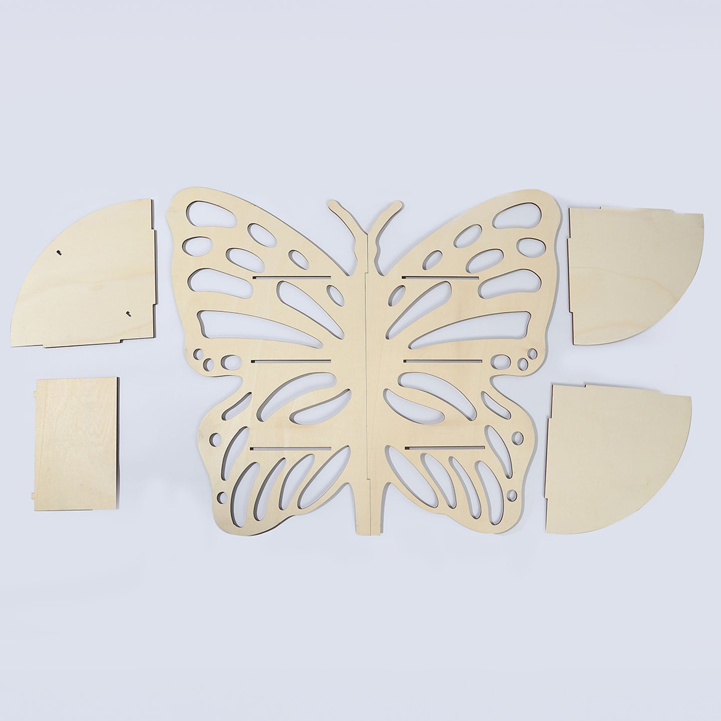 3-Tier Natural Butterfly Wooden Dessert Display Stand, 24" Rustic Cupcake Stand Shelf Rack