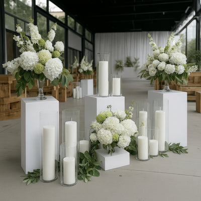 Styling Ideas with White Pillar Candles Styling Ideas with White Pillar Candles