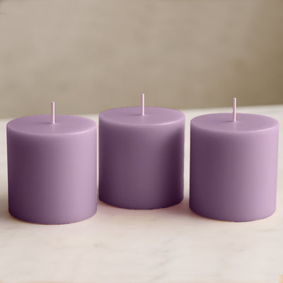 Décor ideas using Lavender lilac pillar candles Décor ideas using Lavender lilac pillar candles