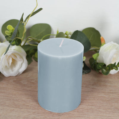 Dusty Blue Unscented Pillar Candles Dusty Blue Unscented Pillar Candles