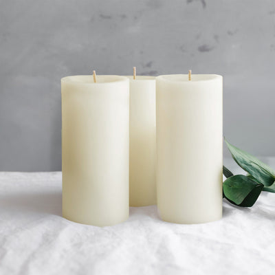 Unscented Dripless Ivory Pillar Candles Unscented Dripless Ivory Pillar Candles