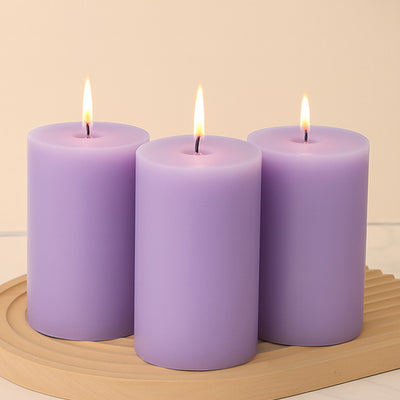 Unscented Dripless Lavender Lilac Pillar Candles Unscented Dripless Lavender Lilac Pillar Candles