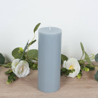 Dusty Blue Unscented Pillar Candles Dusty Blue Unscented Pillar Candles