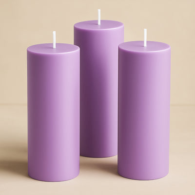 Styling Ideas with Lavender Lilac Pillar Candles Styling Ideas with Lavender Lilac Pillar Candles