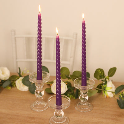 12-Pack Purple Spiral Taper Candles 12-Pack Purple Spiral Taper Candles
