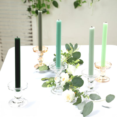 Assorted Sage Green Wax Taper Candles for Elegant Events Assorted Sage Green Wax Taper Candles for Elegant Events