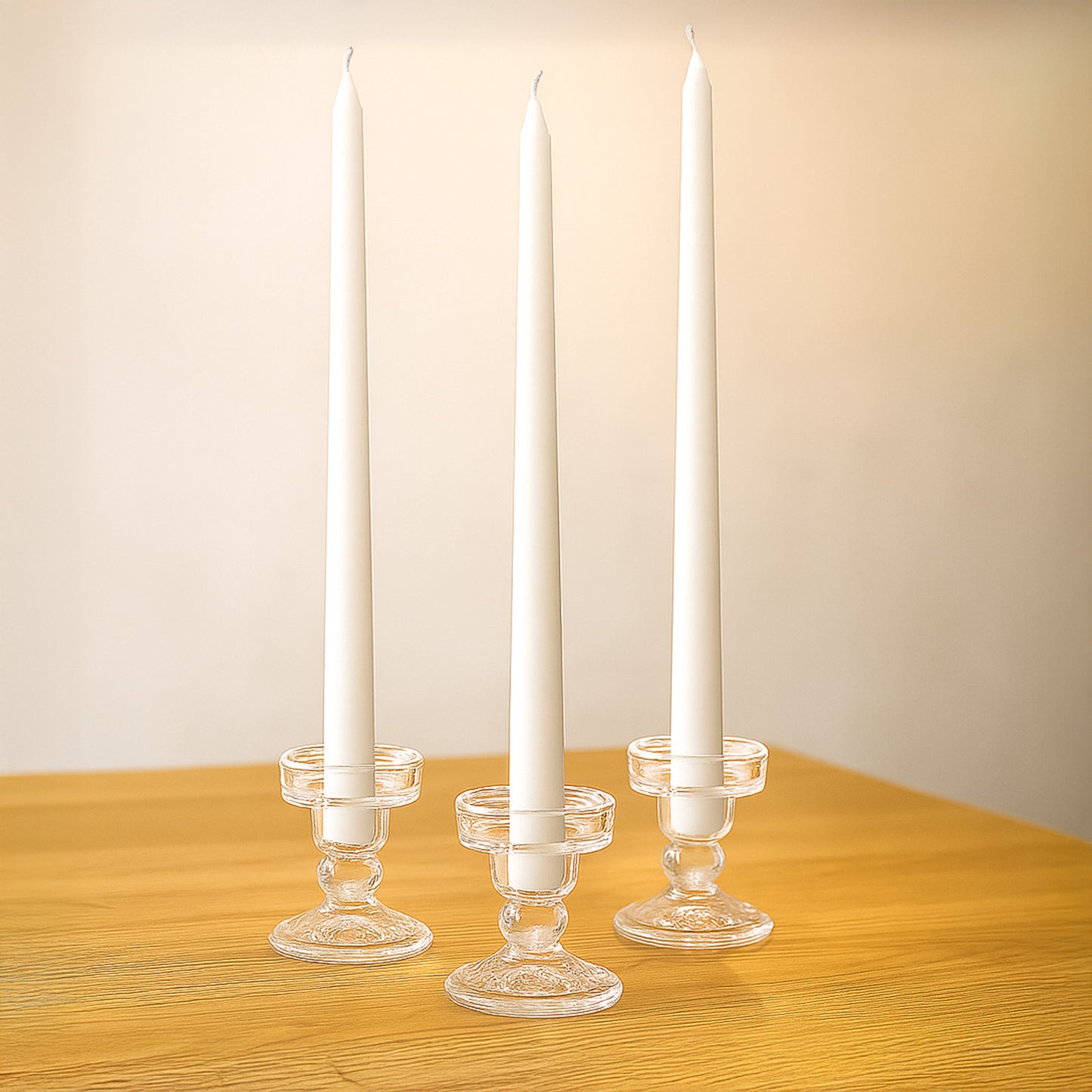 10-Pack Taper Candles Premium Wax Design White - Unscented Candles for Upscale Settings 12"